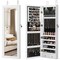 Costway Mirror Jewelry Cabinet with Full Length Clear Mirror & Internal LED Lights Hooks